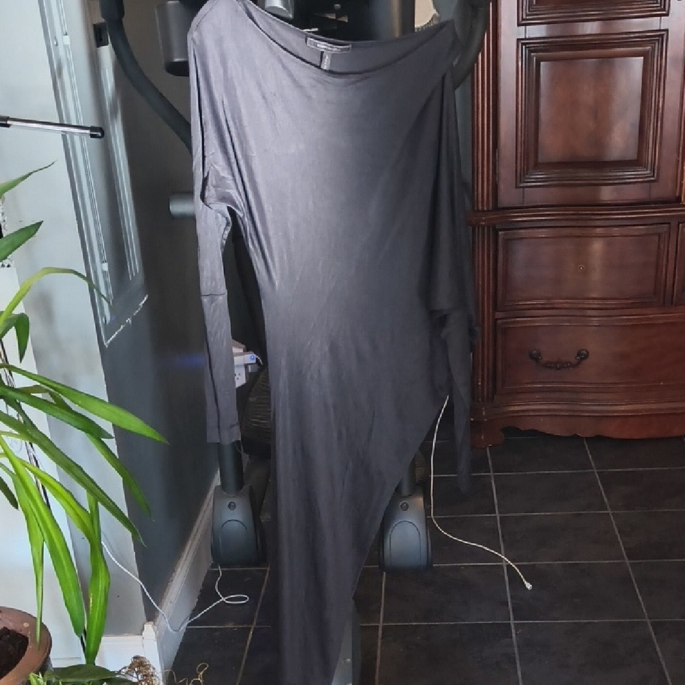 BCBGMaxAzria Charcoal Asymmetrical Dress